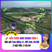 Mặt đường kinh doanh đất đấu giá Tam Đồng X3 , Mê Linh, Hà Nội, 2 vỉa hè , 2 mặt đường